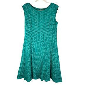 Floral Lace Tank Dress Blue 12 Eyelet Geometric Boho Indie Folk Colorful Preppy